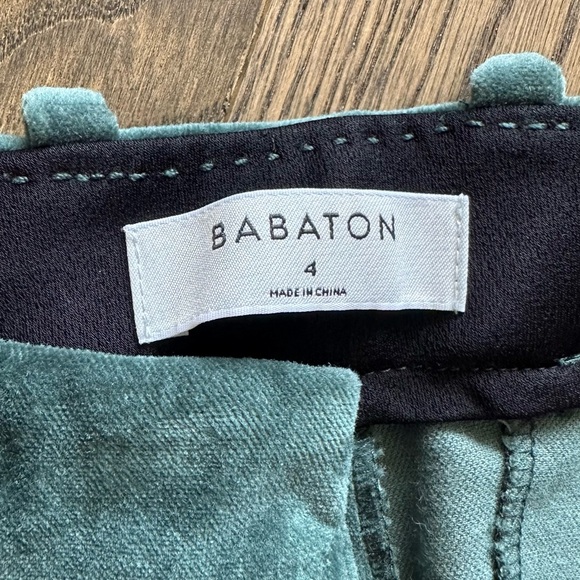 Babaton Women’s Green Velvet Cropped Pants - Size 4 - Picture 5 of 7